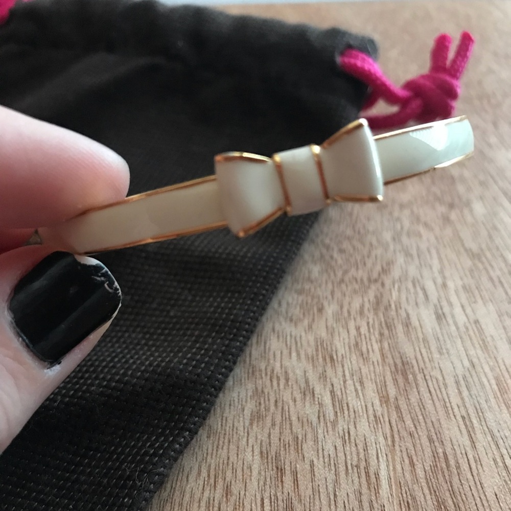 Kate Spade New York Gold & White Enamel Bow Bangle